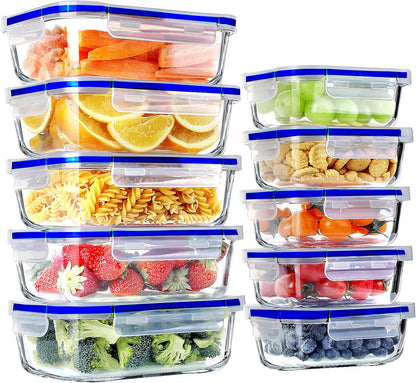 Airtight Food Storage Rectangle Containers Clip Lock Lid 100% Non-Leak BPA Free