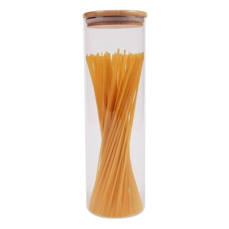 Round Glass Storage Jar with Bamboo Lid – Airtight Food Container - (5 Sizes)