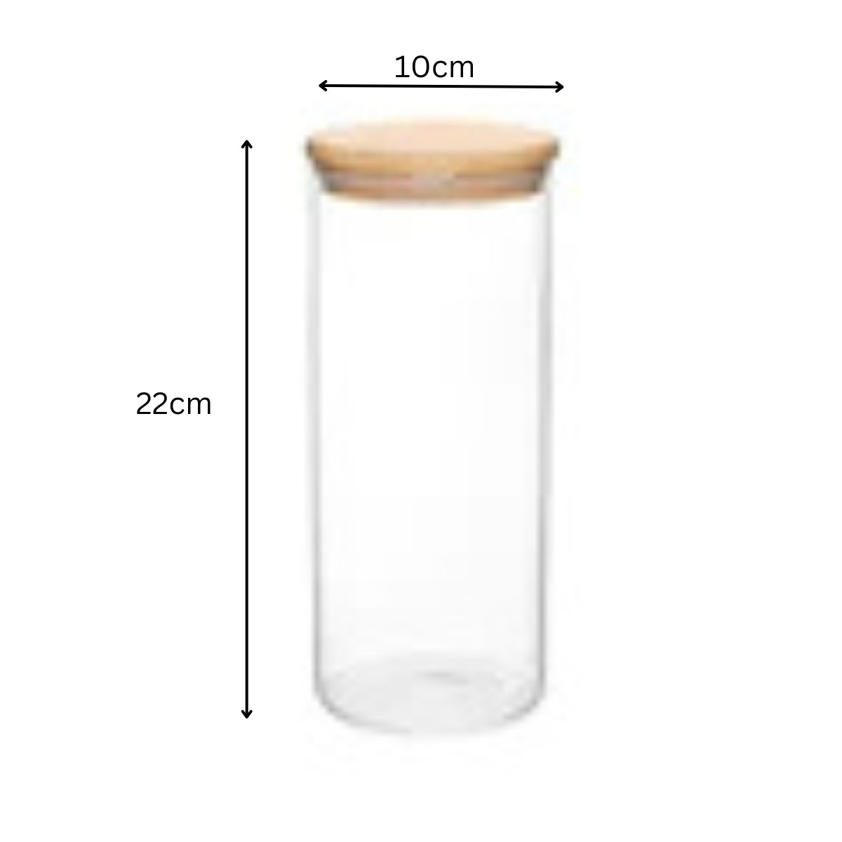 Round Glass Storage Jar with Bamboo Lid – Airtight Food Container - (5 Sizes)