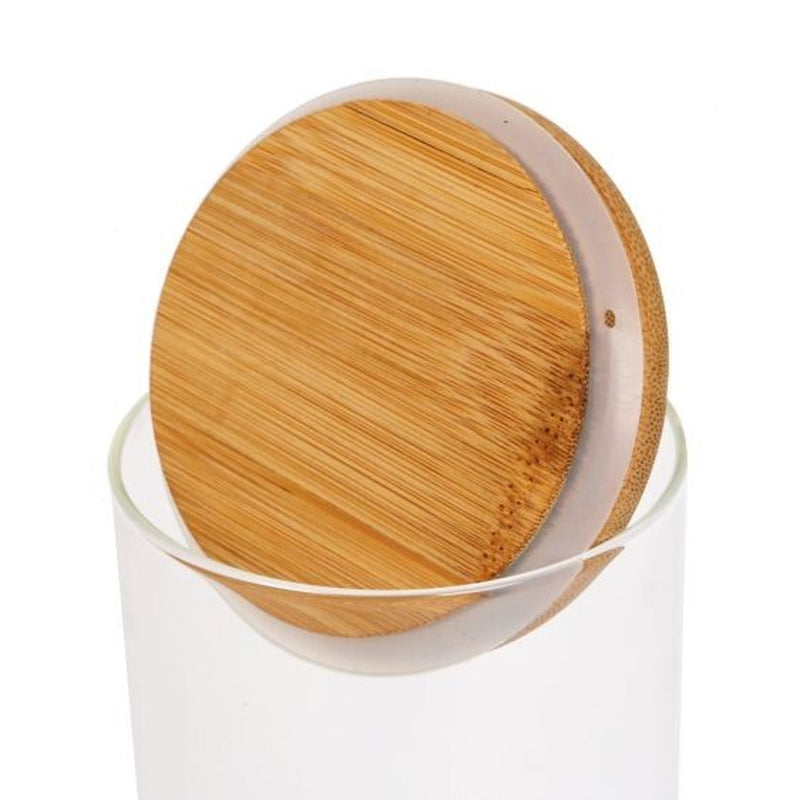 Round Glass Storage Jar with Bamboo Lid – Airtight Food Container - (5 Sizes)