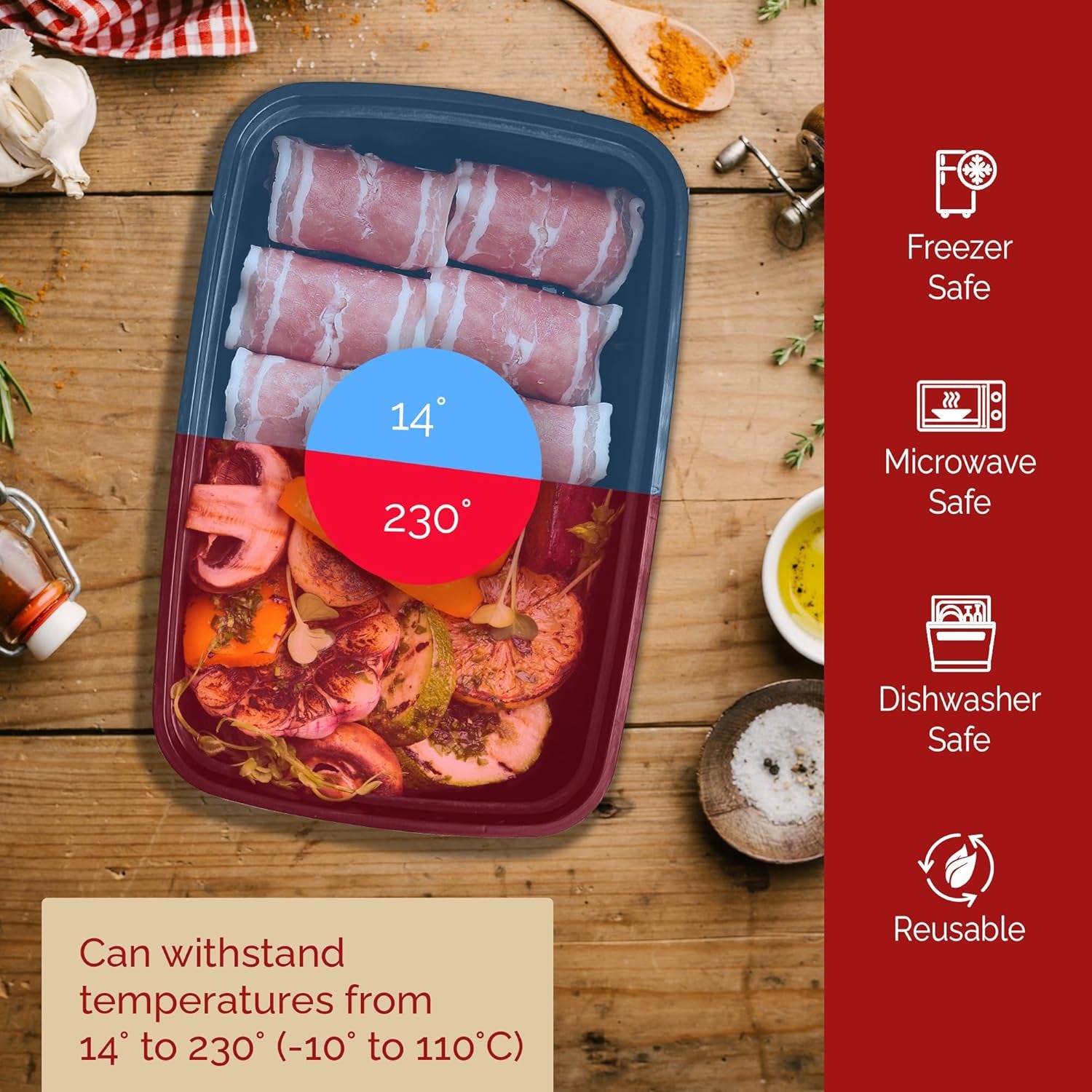 Meal Prep Containers (50 Pack, 32 Oz.) | 1 Compartment Food Containers with Lids | Microwavable Freezer Dishwasher Safe - Bento Box