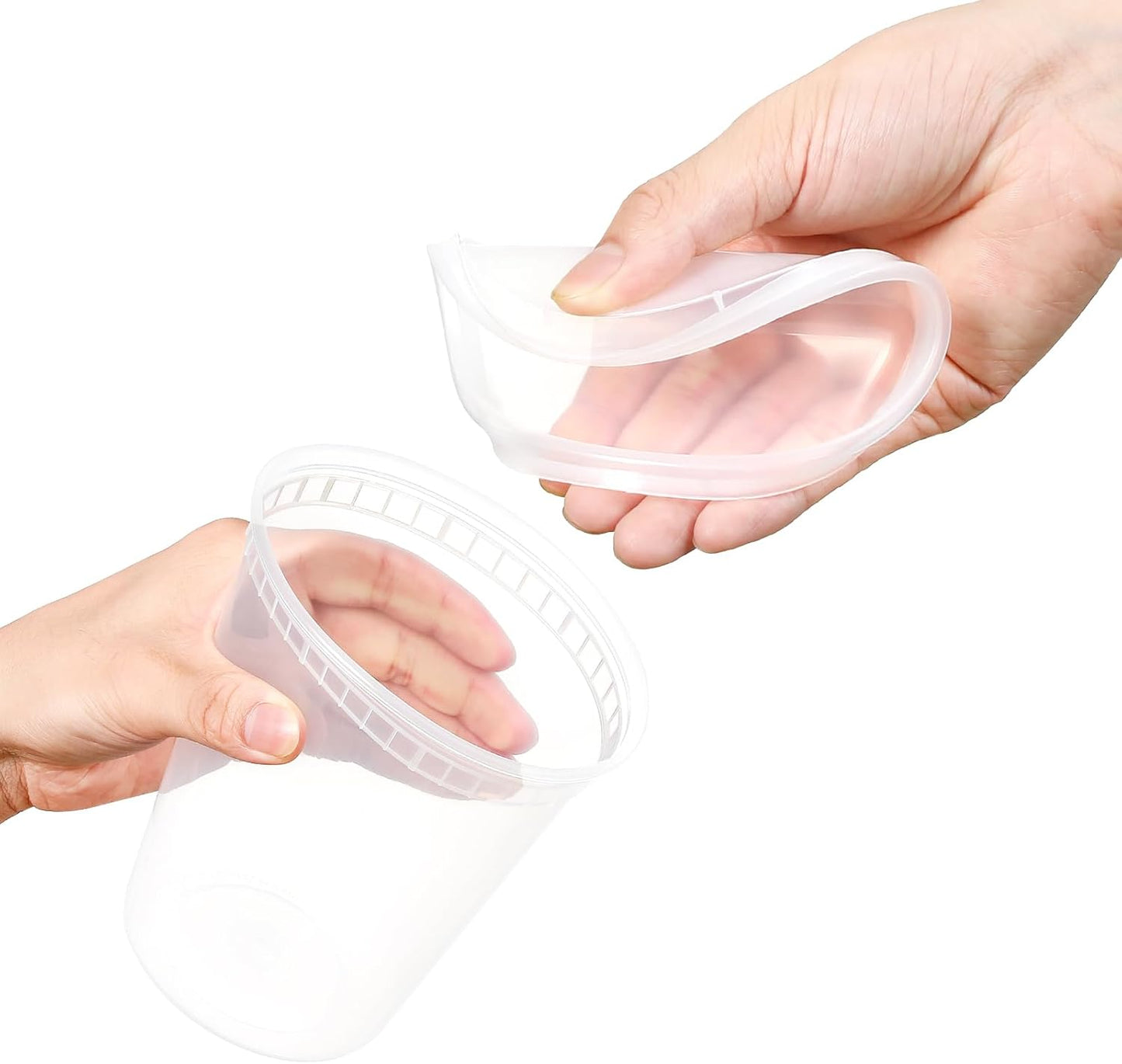 20 Sets 32 Oz Plastic Deli Food Containers with Lids, Airtight Food Storage Containers, Freezer/Dishwasher/Microwave Safe, Soup Containers for Takeout Meal Prep Storage