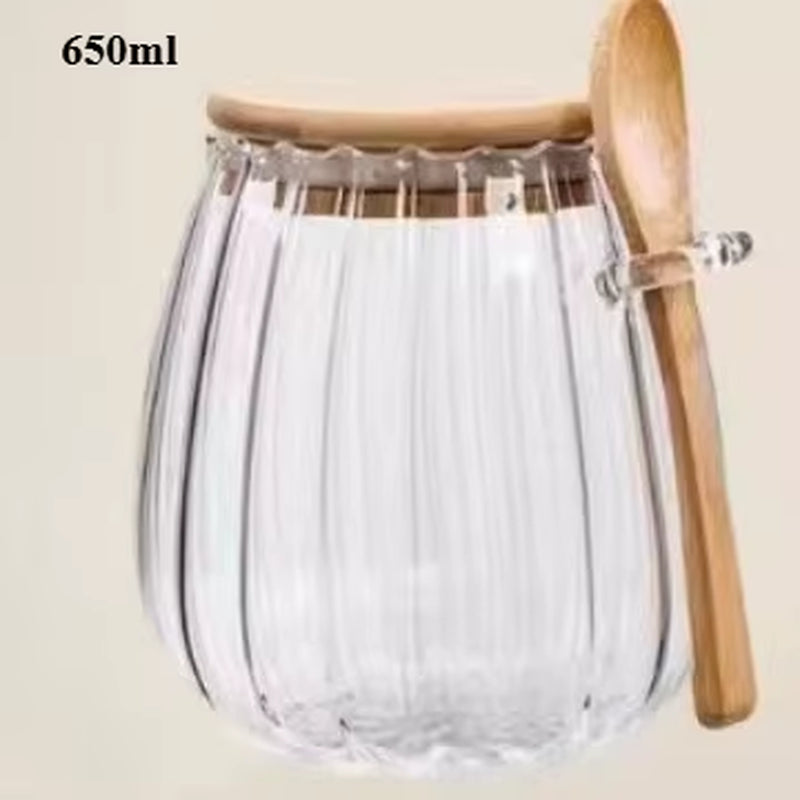 1Pc Airtight Food Containers Kitchen Storage Pots Glass Jar with Lid Sealed Canister Sugar Tea Cans Hermetic Kitchen Coffee Jars