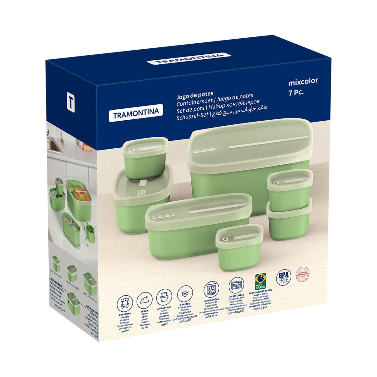 Food Storage Set, 7 Piece - Green