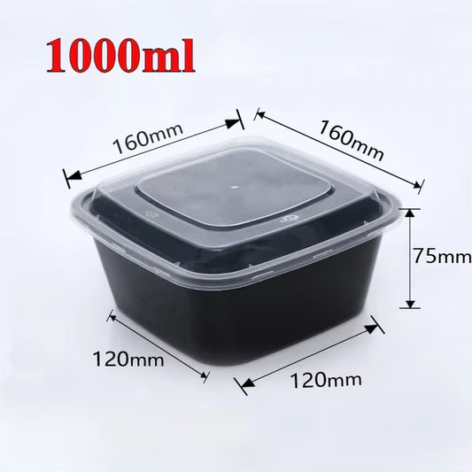 Meal Prep Containers Plastic Food Containers with Lids Outdoor Portable Bento Lunch Box, 1Compartment Round/Square Lunch Box