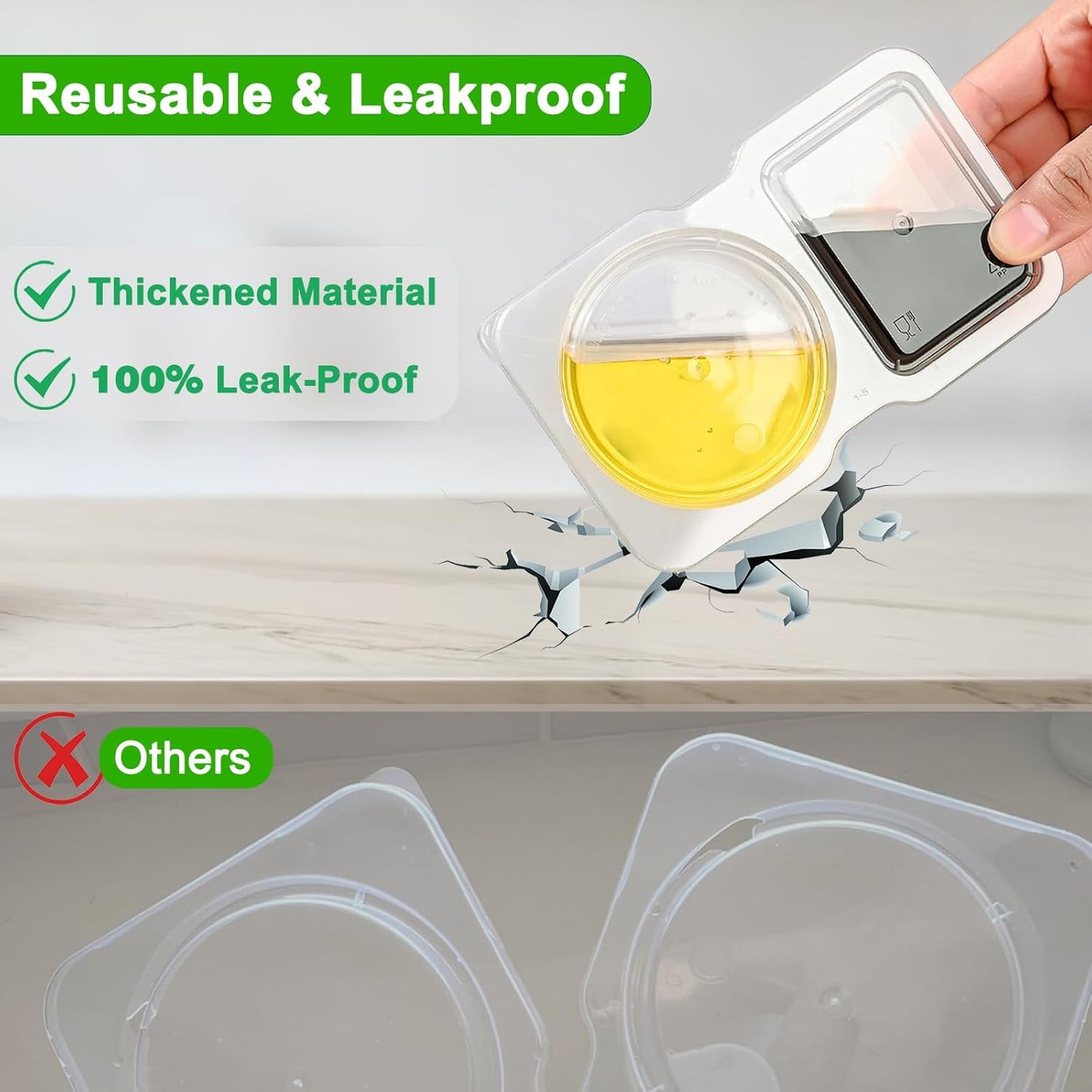 8 Sets Double Compartment Condiment Container with Lids, Mini Plastic Snack Containers with Spoons, BPA Free | Microwave Safe | Leakproof Food Storage, to Go Food Containers, Take Out Sauce Container