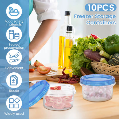 5/10Pcs Vacuum Food Storage Box Freezer Fresh-Keeping Sealing Box Small Food Container Dispenser Stackable Travel Soup Bowl