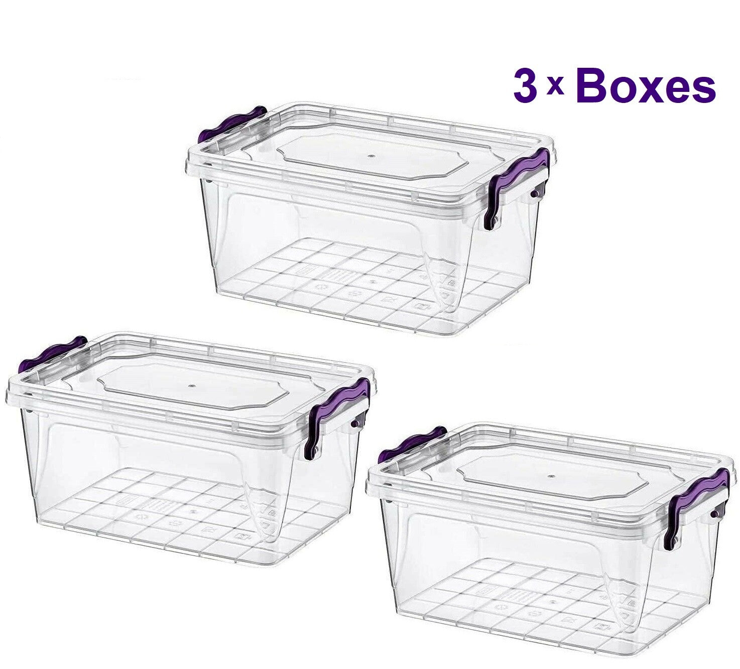 3X Food Container Plastic Food Storage Boxes with Lid Clear Microwave Dishwasher