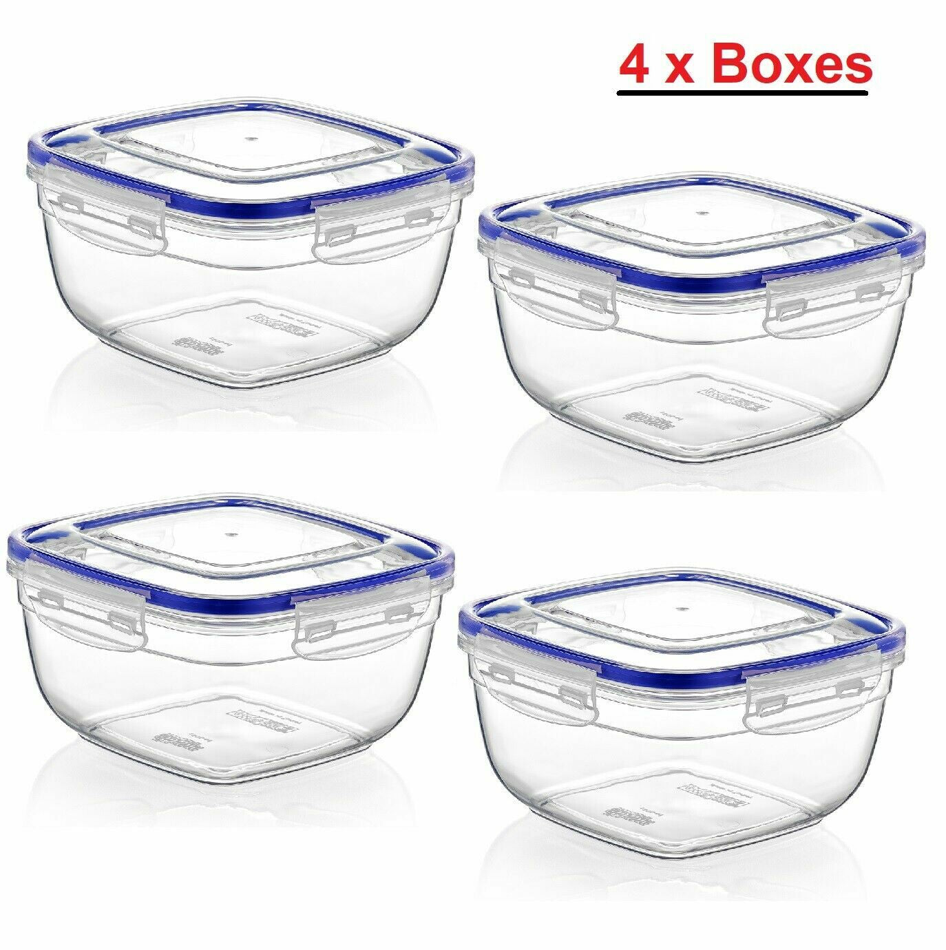 Airtight Food Storage Rectangle Containers Clip Lock Lid 100% Non-Leak BPA Free