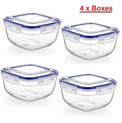 Airtight Food Storage Rectangle Containers Clip Lock Lid 100% Non-Leak BPA Free