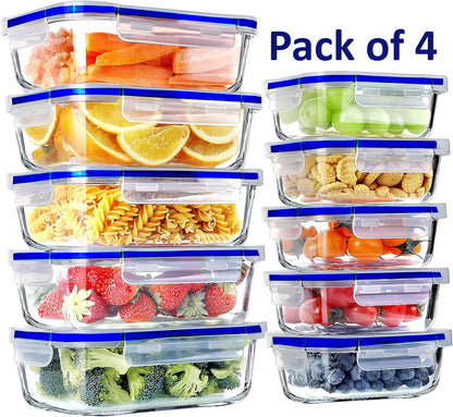Airtight Food Storage Rectangle Containers Clip Lock Lid 100% Non-Leak BPA Free